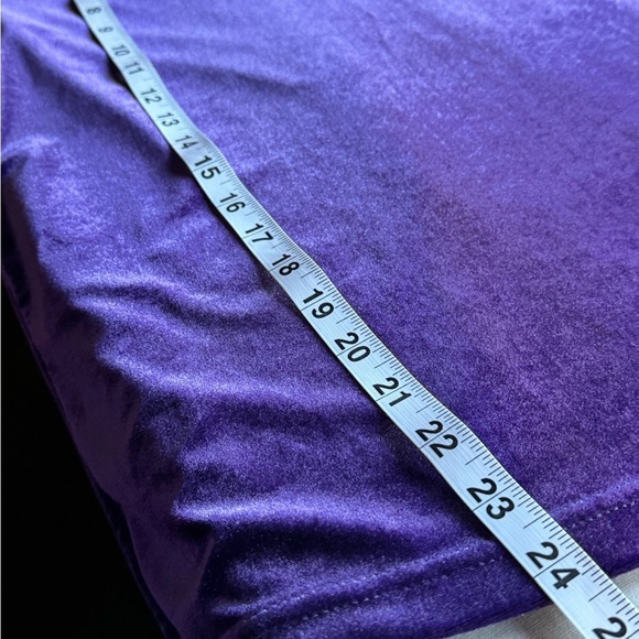 NWB Casuals Purple Velvet Velour Top XL Short Sleeve Stretchy Blouse - Picture 5 of 5